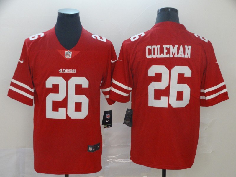 Men's San Francisco 49ers Tevin Coleman #26 Red Jersey